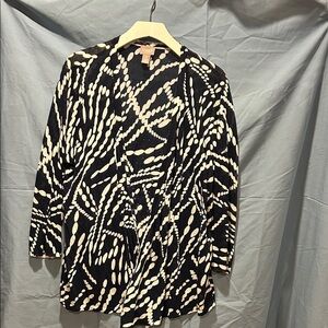 Chico's Black and White Light Knit Sweater